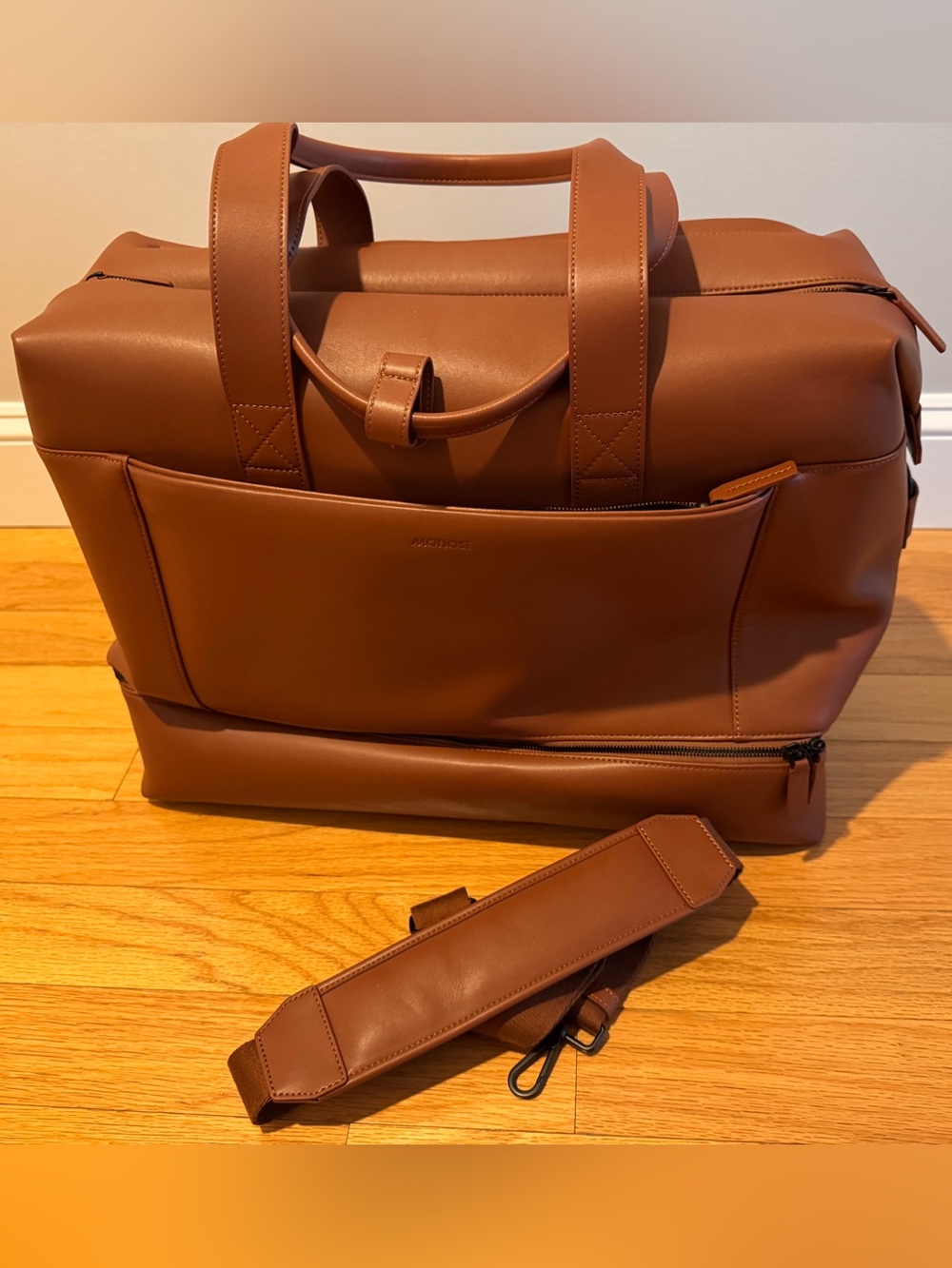 MONOS Mahogany Vegan Leather Metro Weekender Bag